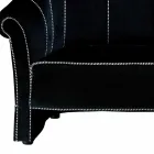 Divano 2 Posti in Velluto Nero con Cuciture in Contrasto Made in Italy - Caster Viadurini