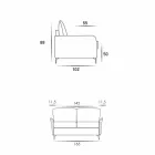 Divano 2 posti maxi L.165cm ecopelle/tessuto made in Italy Erica Viadurini