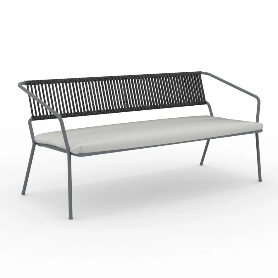 Divano 2 Posti per il Giardino con Cuscino Incluso Made in Italy - Prato Viadurini