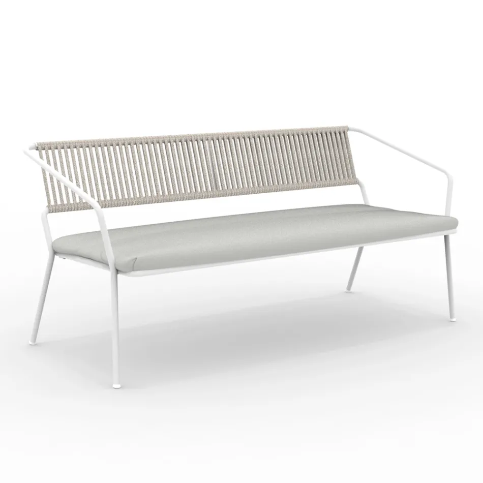 Divano 2 Posti per il Giardino con Cuscino Incluso Made in Italy - Prato Viadurini