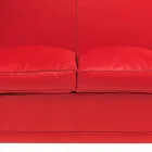 Divano 2 Posti Rivestito in Pelle con Piedini Laccato Made in Italy - Pegolo Viadurini