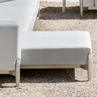 Divano 3 Posti da Esterno in Alluminio con Pouf e Chaise Longue - Filomena Viadurini