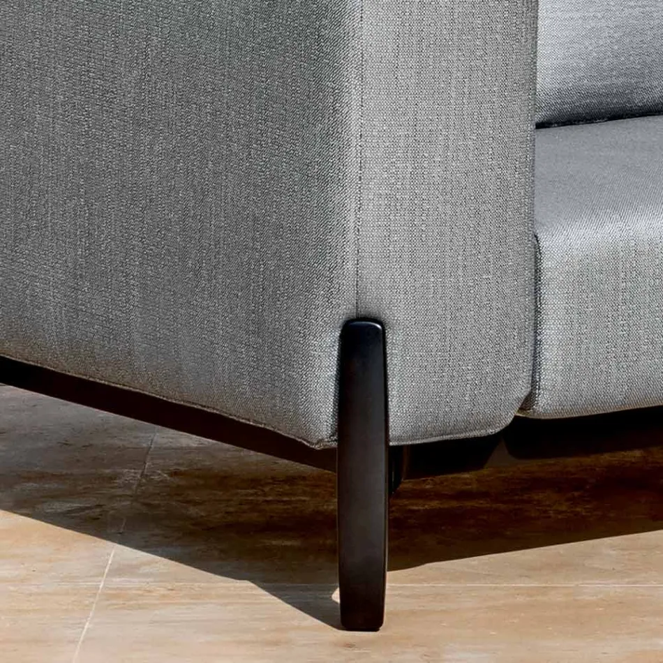 Divano 3 Posti da Esterno in Alluminio con Pouf e Chaise Longue - Filomena Viadurini