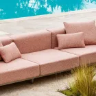 Divano 3 Posti da Esterno in Alluminio con Pouf e Chaise Longue - Filomena Viadurini