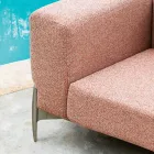 Divano 3 Posti da Esterno in Alluminio con Pouf e Chaise Longue - Filomena Viadurini