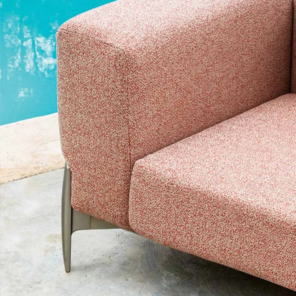 Divano 3 Posti da Esterno in Alluminio con Pouf e Chaise Longue - Filomena Viadurini