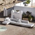 Divano 3 Posti da Esterno in Alluminio con Pouf e Chaise Longue - Filomena