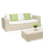 Divano 3 Posti da Giardino in Polyrattan Intrecciato a Mano - Yoko Viadurini