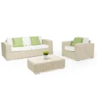Divano 3 Posti da Giardino in Polyrattan Intrecciato a Mano - Yoko Viadurini