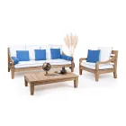 Divano 3 Posti da Giardino in Teak Naturale Spazzolato - Artes  Viadurini