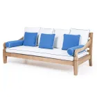 Divano 3 Posti da Giardino in Teak Naturale Spazzolato - Artes  Viadurini