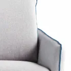 Divano 3 posti di design L.185cm tessuto/ecopelle made in Italy Erica Viadurini