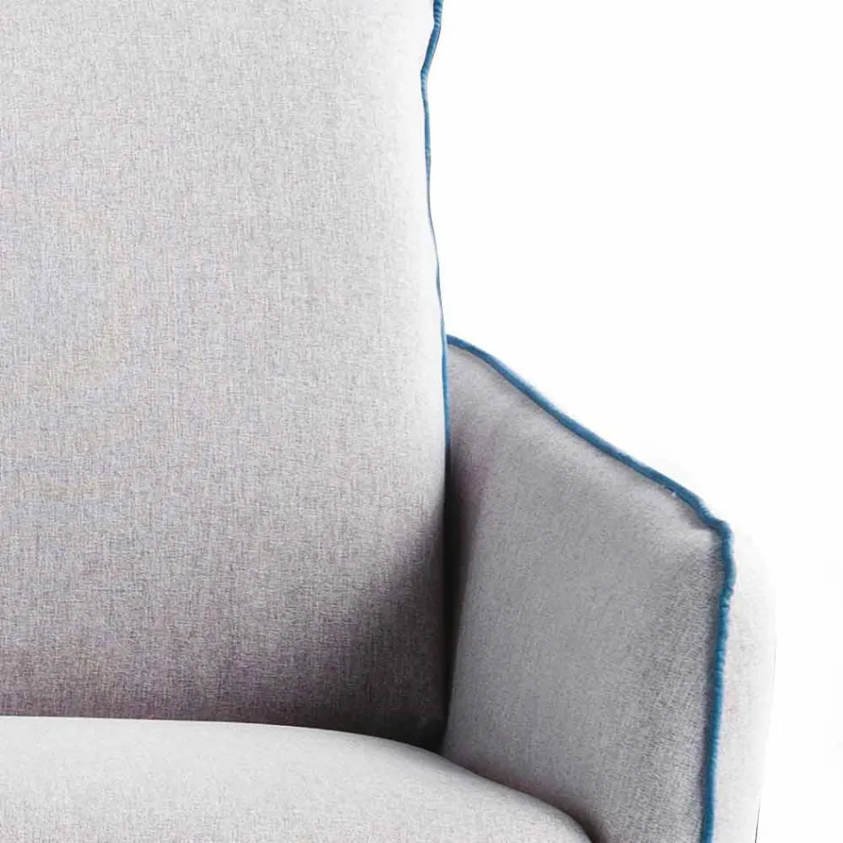 Divano 3 posti maxi L205 cm design moderno in ecopelle/tessuto Erica Viadurini