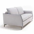 Divano 3 posti maxi L205 cm design moderno in ecopelle/tessuto Erica Viadurini
