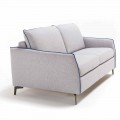Divano 3 posti maxi L205 cm design moderno in ecopelle/tessuto Erica