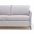 Divano 3 posti maxi L205 cm design moderno in ecopelle/tessuto Erica Viadurini