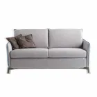 Divano 3 posti maxi L205 cm design moderno in ecopelle/tessuto Erica Viadurini