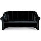 Divano 3 Posti Rivestito in Velluto con Cuciture Bianche Made in Italy - Caster Viadurini