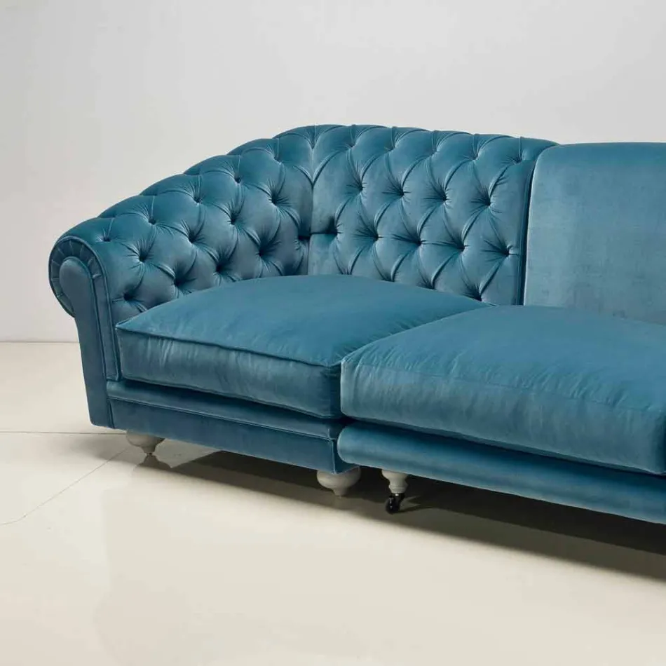 Divano ad angolo design classico di lusso, made in Italy, Narciso Viadurini