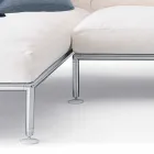 Divano Angolare da Esterno Design Moderno in Tessuto Tortora o Bianco - Ontario3 Viadurini
