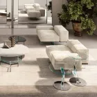 Divano Angolare Destro con Base in Vetro Extrachiaro Made in Italy - Rory Viadurini