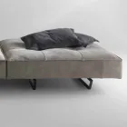 Divano componibile design moderno Cardo, rivestimento in pelle Viadurini