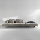 Divano componibile design moderno Cardo, rivestimento in pelle Viadurini