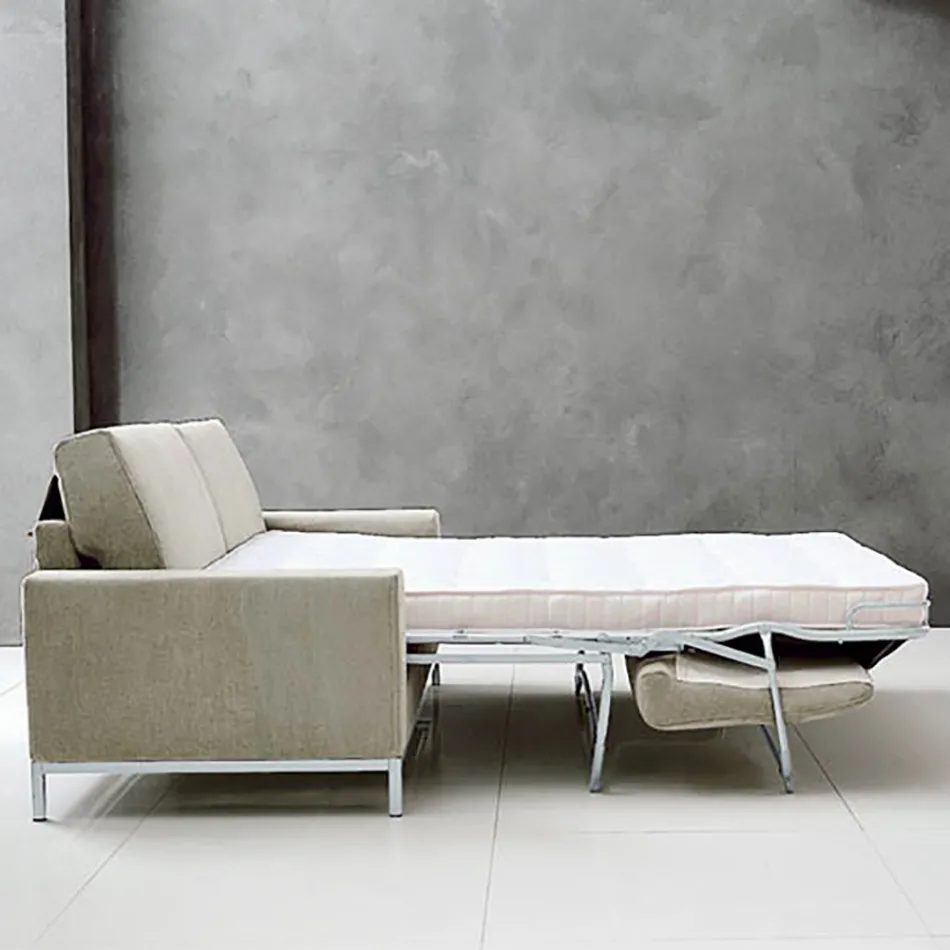 Divano con Apertura a Letto in Metallo e Poliuretano Made in Italy - Folle Viadurini