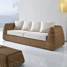 Divano da Esterno 3 Posti in Polyrattan Intrecciato - Charlie  Viadurini