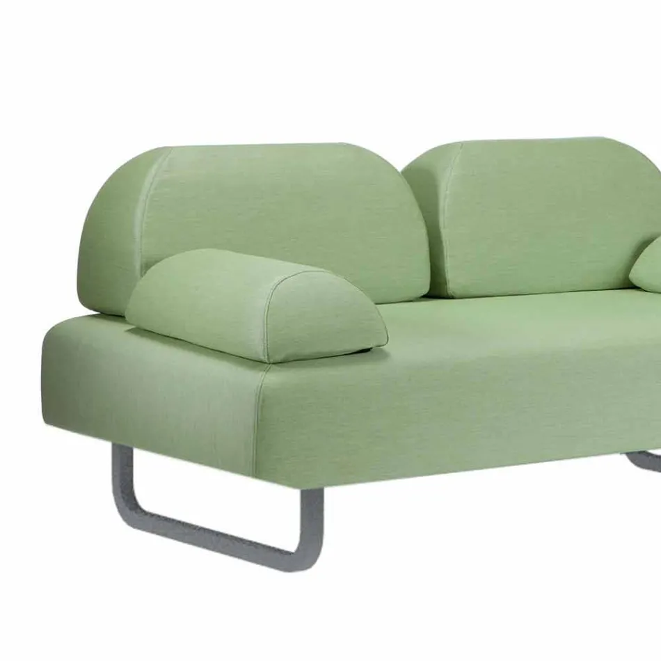 Divano da Esterno a 2 Posti in Tessuto e Metallo di Design Made in Italy - Selia Viadurini