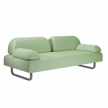 Divano da Esterno a 3 Posti di Design in Metallo e Tessuto Made in Italy - Selia Viadurini