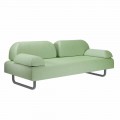 Divano da Esterno a 3 Posti di Design in Metallo e Tessuto Made in Italy - Selia