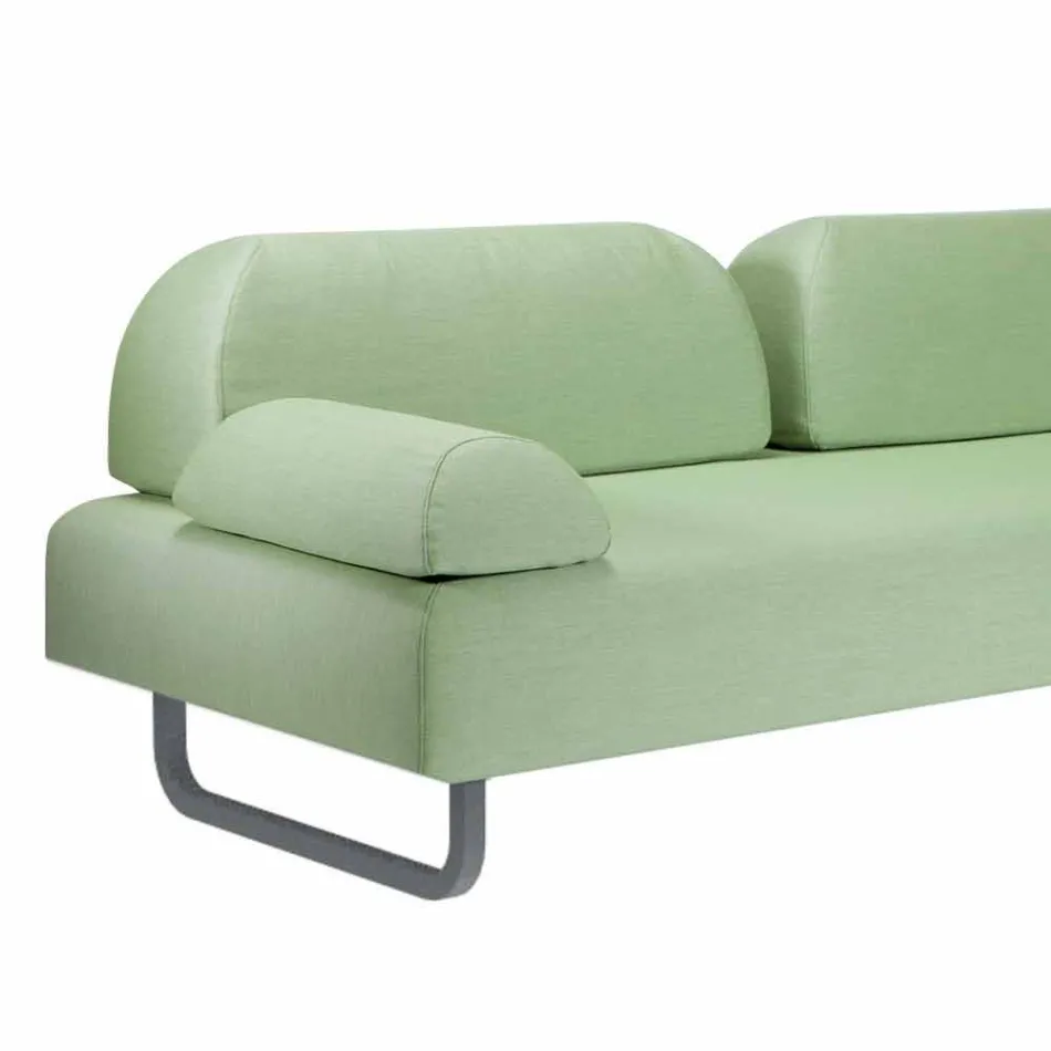Divano da Esterno a 3 Posti di Design in Metallo e Tessuto Made in Italy - Selia Viadurini