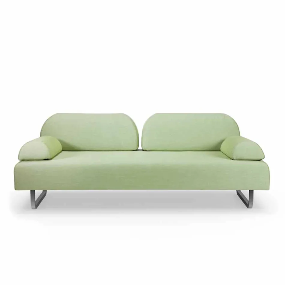 Divano da Esterno a 3 Posti di Design in Metallo e Tessuto Made in Italy - Selia Viadurini