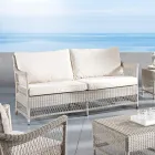 Divano da Esterno in Polyrattan Intrecciato a Mano - Gigi Viadurini