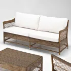 Divano da Esterno in Polyrattan Intrecciato a Mano - Gigi Viadurini