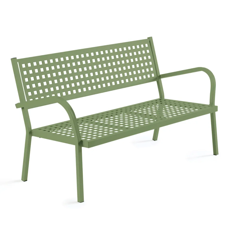 Divano da Giardino 2 Posti con Struttura in Acciaio Made in Italy - Nilda Viadurini
