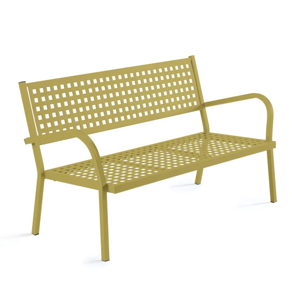 Divano da Giardino 2 Posti con Struttura in Acciaio Made in Italy - Nilda Viadurini