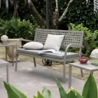 Divano da Giardino 2 Posti con Struttura in Acciaio Made in Italy - Nilda Viadurini