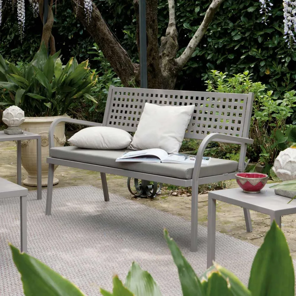 Divano da Giardino 2 Posti con Struttura in Acciaio Made in Italy - Nilda Viadurini
