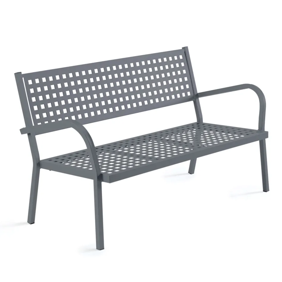 Divano da Giardino 2 Posti con Struttura in Acciaio Made in Italy - Nilda Viadurini