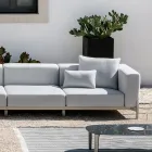 Divano da Giardino 3 Posti con Chaise Longue in Alluminio e Tessuto - Filomena Viadurini