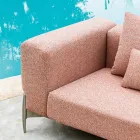 Divano da Giardino 3 Posti con Chaise Longue in Alluminio e Tessuto - Filomena Viadurini