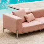 Divano da Giardino 3 Posti con Chaise Longue in Alluminio e Tessuto - Filomena Viadurini