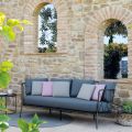 Divano da Giardino 3 Posti Cuscini Inclusi in Acciaio Made in Italy – Brienne
