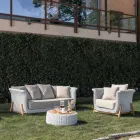 Divano da Giardino 3 Posti in Teak ed Intreccio in Corda - Arjuna Viadurini