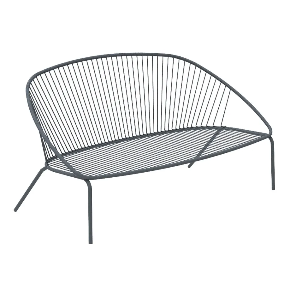 Divano da Giardino Impilabile in Acciaio Zincato Made in Italy – Sansa Viadurini