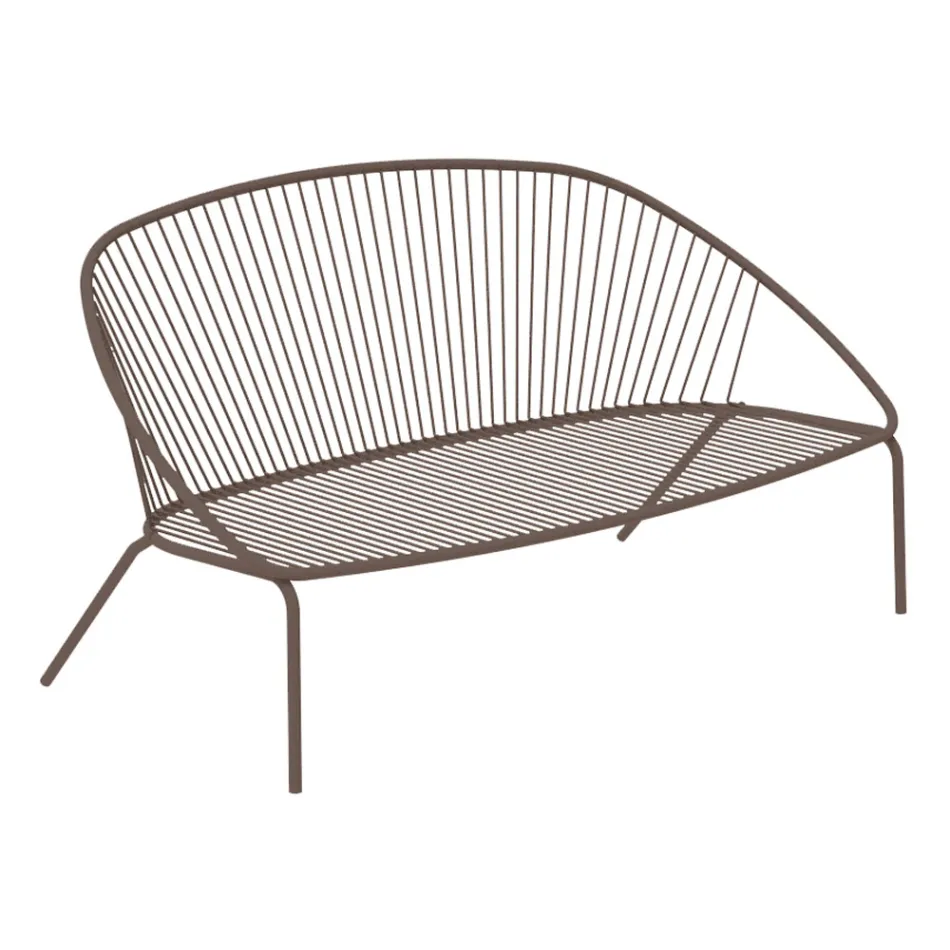 Divano da Giardino Impilabile in Acciaio Zincato Made in Italy – Sansa Viadurini