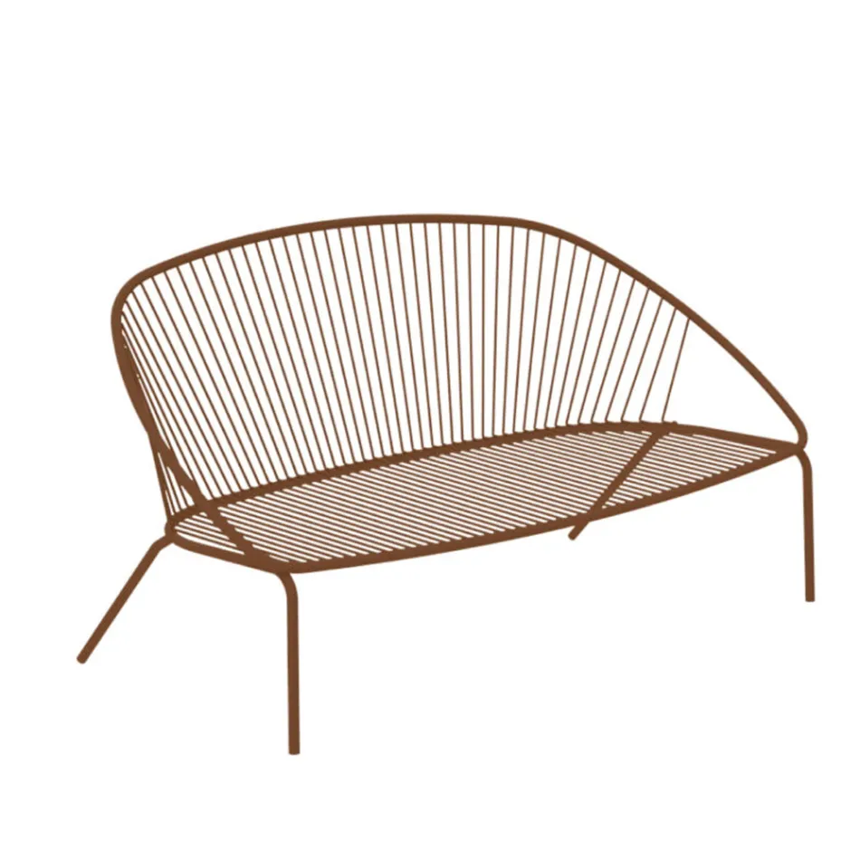 Divano da Giardino Impilabile in Acciaio Zincato Made in Italy – Sansa Viadurini