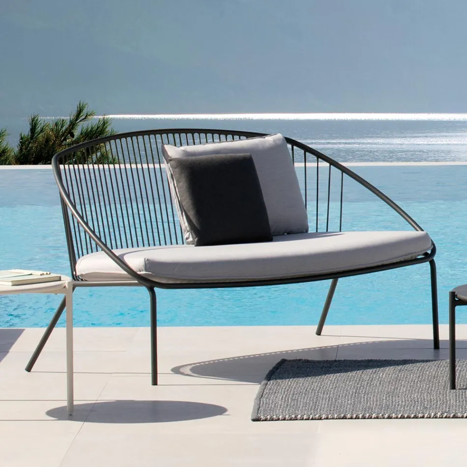 Divano da Giardino Impilabile in Acciaio Zincato Made in Italy – Sansa Viadurini